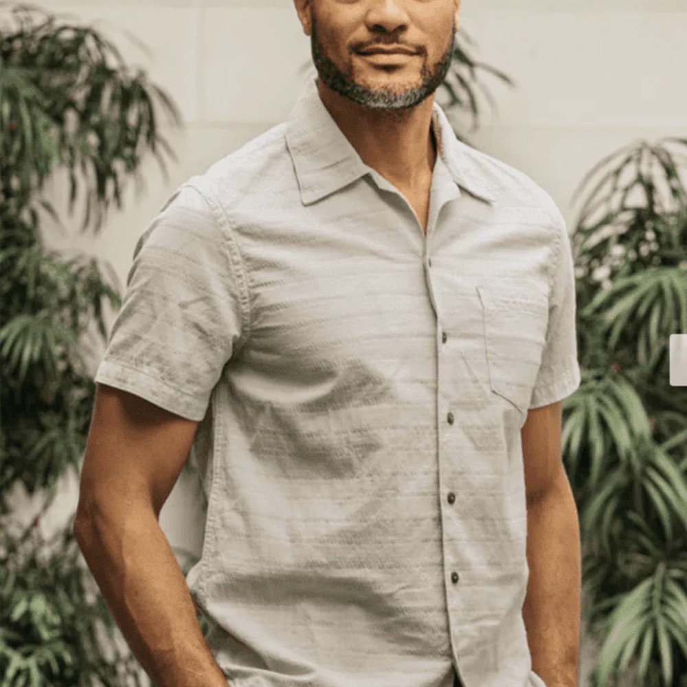 Hiroshi Kato The Wrench short sleeve button up in Jacquard Stripe Medium - Picture 9 of 9